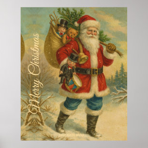 Klassische Vintage Weihnachtsmannschaft Poster