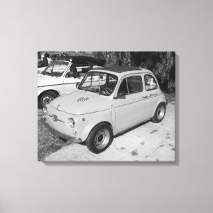 KLASSISCHE VINTAGES KLASSISCHES AUTO FIATS 500 LEINWANDDRUCK
