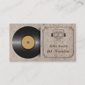 Klassische Vinyl-DJ-Musikindustrie-Karte Visitenkarte