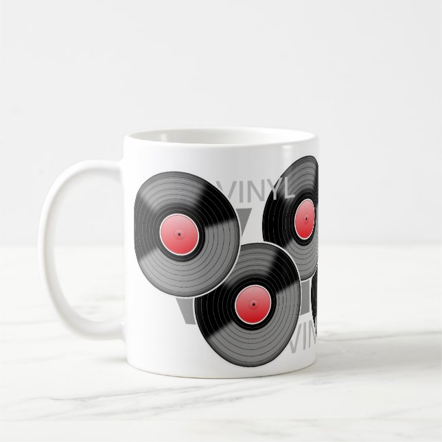Klassische Vinylaufzeichnungs-Tasse Kaffeetasse (Links)