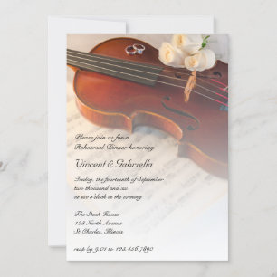 Klassische Violine Rose Hochzeitsessen Probe Einladung