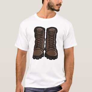 Klassische Wander-Retro-Stiefel T-Shirt