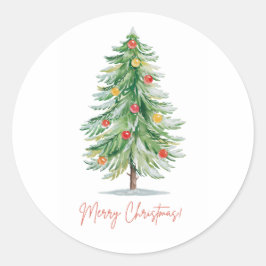 Klassische Wasserfarben-Weihnachts-Sticker Runder Aufkleber