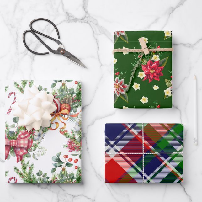 Klassische Weihnachten Geschenkpapier Set (Vorderseite)