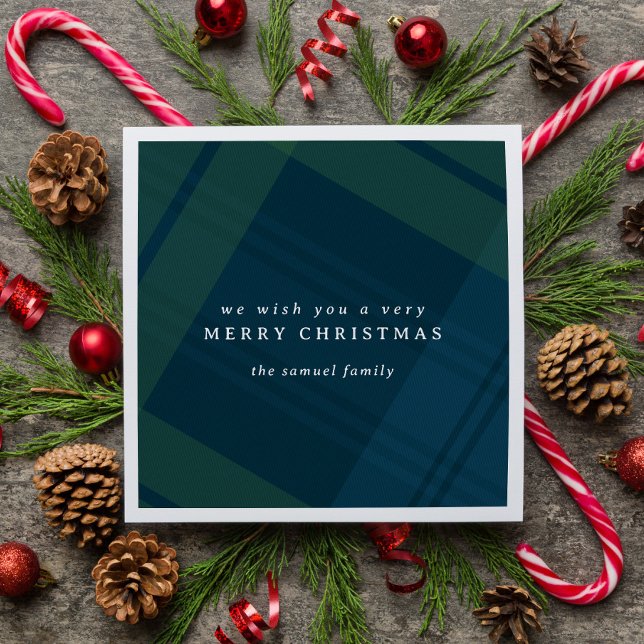 Klassische Weihnachten kariert, einfach personalis Serviette (Von Creator hochgeladen)