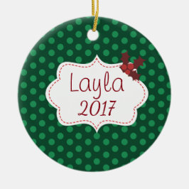 Klassische Weihnachten mit Namen und Jahr Keramikornament