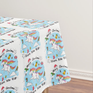 Klassische Weihnachts-Einhorn-Tischdecke Tischdecke