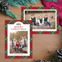 Klassische Weihnachts-Fotomappe mit rotem Karomust