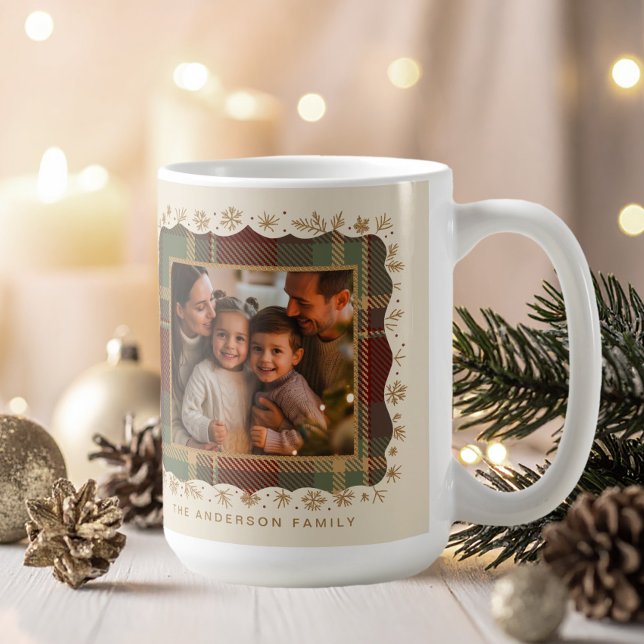 Klassische Weihnachts-Kariert Foto-Vorlage ID1141A Kaffeetasse (Von Creator hochgeladen)