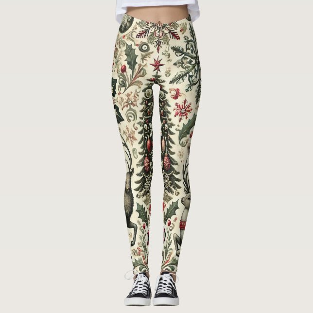 Klassische Weihnachts-Leggings - Festivals Leggings (Vorderseite)