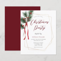 Klassische Weihnachts-Party Rahmen Einladung
