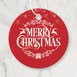 Klassische Weihnachts-Schneeflocken-Foto Geschenkanhänger