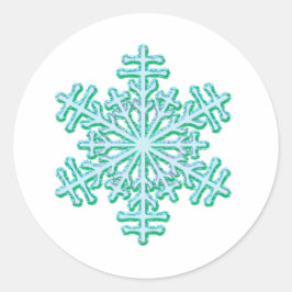 Klassische Weihnachts-Winterschneeflocke Runder Aufkleber