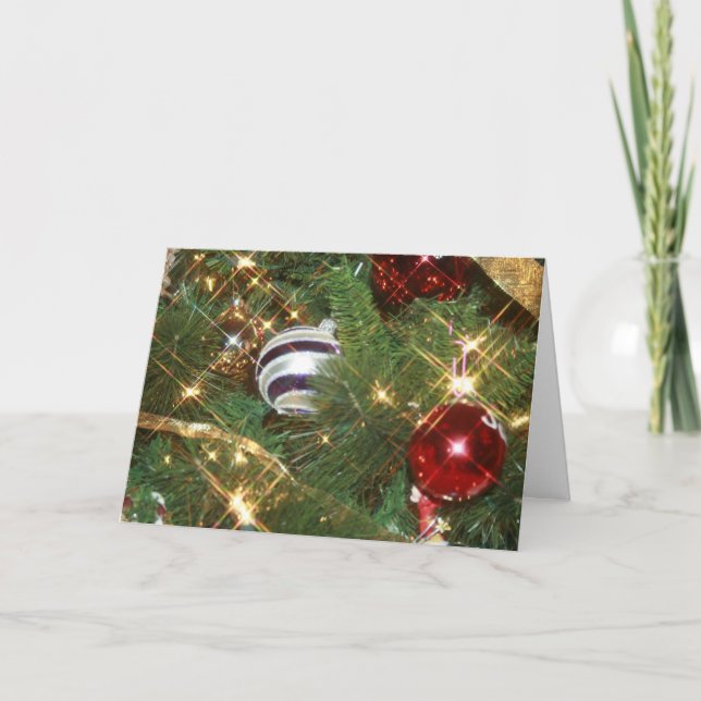 Klassische Weihnachtsbaumkarten Feiertagskarte (Vorderseite)