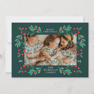 Klassische Weihnachtsbilderkarte Feiertagskarte