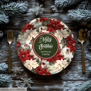 Klassische Weihnachtsblumen individuell gestaltete Pappteller
