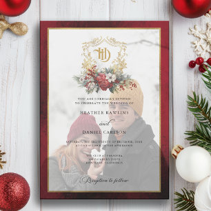 Klassische Weihnachtsblumenfeier Mongram Wedding