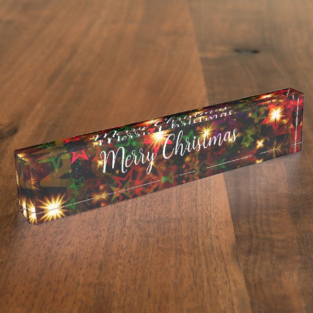 Klassische Weihnachtsdekoration Akryllische Plaque Namensplakette (Seite)