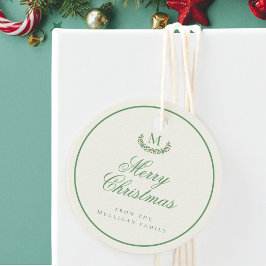 Klassische Weihnachtsfamilie Monogram Fevor Tags Geschenkanhänger