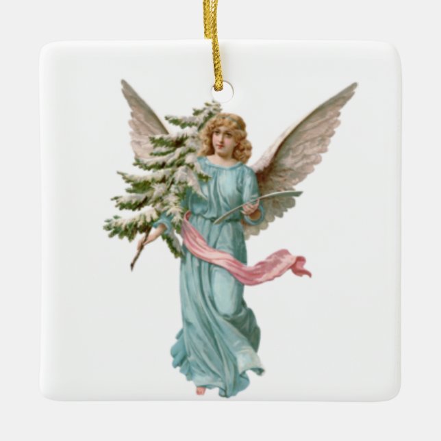 Klassische Weihnachtsfeier Keramik Ornament Weißer (Vorderseite)