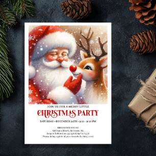 Klassische Weihnachtsfeier mit Santa und Rudolph Einladung