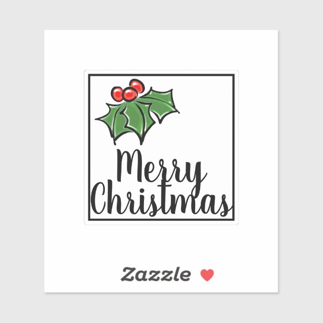 Klassische Weihnachtsfeier, modern minimalistisch Aufkleber (Blatt)