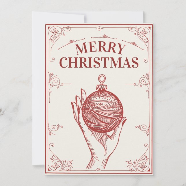 Klassische Weihnachtsfeste Feiertagskarte (Vorderseite)