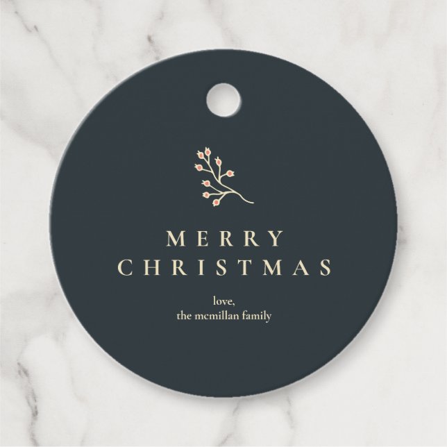 Klassische Weihnachtsflorentafel Geschenkanhänger (Vorderseite)