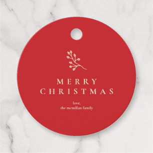 Klassische Weihnachtsflorentafel Geschenkanhänger