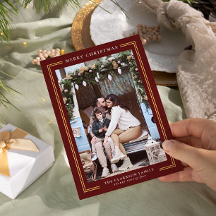 Klassische Weihnachtsfotokarte Feiertagskarte