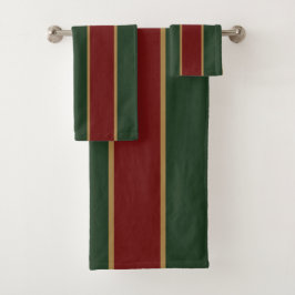 Klassische Weihnachtsgrün und Rot mit Goldschmiede Badhandtuch Set
