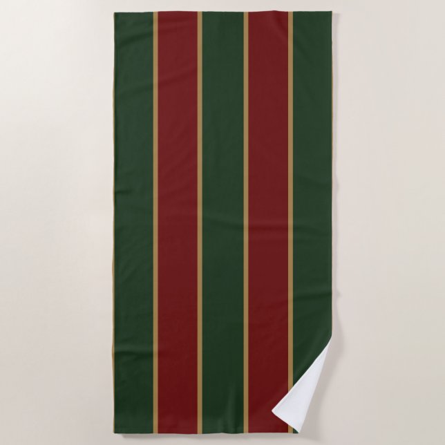Klassische Weihnachtsgrün und Rot mit Goldschmiede Strandtuch (Vorderseite)