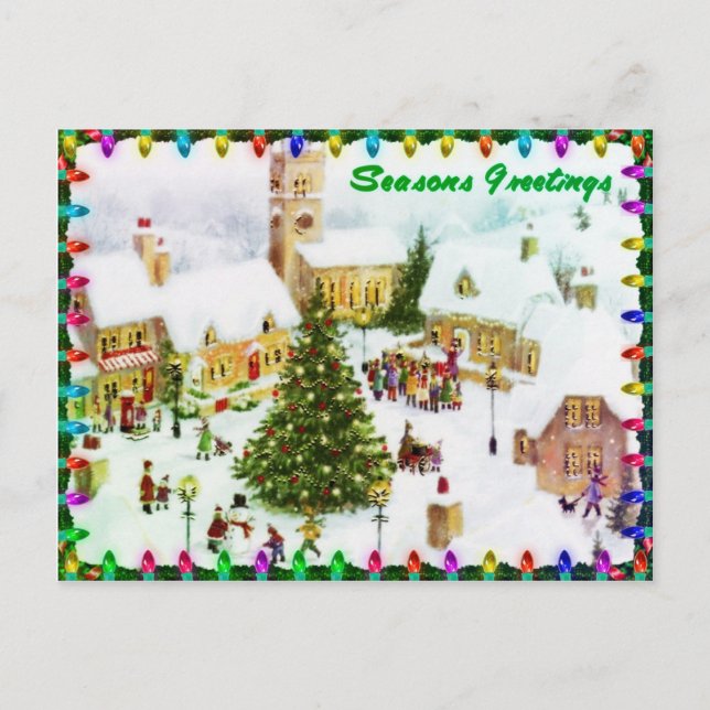 Klassische Weihnachtsgrüße Postkarten (Vorderseite)