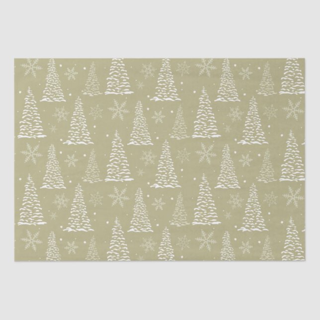 Klassische Weihnachtskiefern zum Grünbuch Seidenpapier (Vorderseite)