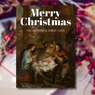 Klassische Weihnachtskrippe Quellinus Feiertagskarte