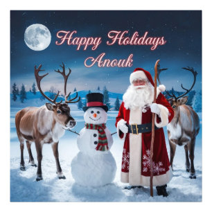 Klassische Weihnachtslandschaft mit Weihnachten, S Fotodruck