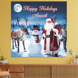 Klassische Weihnachtslandschaft mit Weihnachten, S Leinwanddruck
