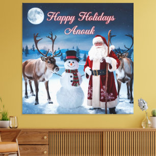 Klassische Weihnachtslandschaft mit Weihnachten, S Leinwanddruck