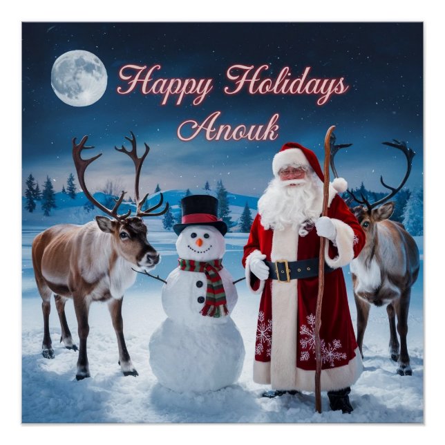 Klassische Weihnachtslandschaft mit Weihnachten, S Poster (Vorderseite)