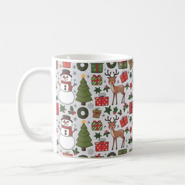 Klassische Weihnachtsmuster und -drucke Kaffeetasse (Links)