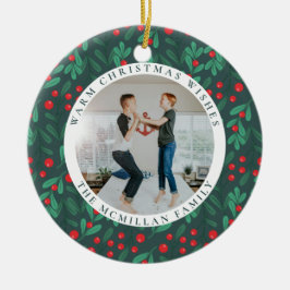 Klassische Weihnachtsstatuen mit Blumenrahmen - Fo Keramik Ornament