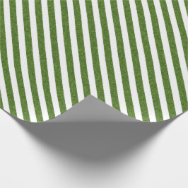 Klassische Weihnachtsstreifen in Grün und Weiß Geschenkpapier