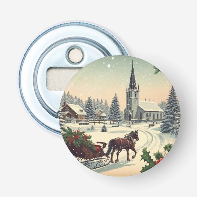 Klassische Weihnachtsszene Flaschenöffner (Vorderseite)