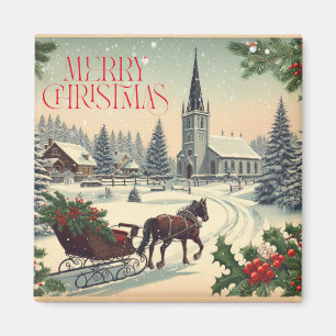 Klassische Weihnachtsszene Magnet