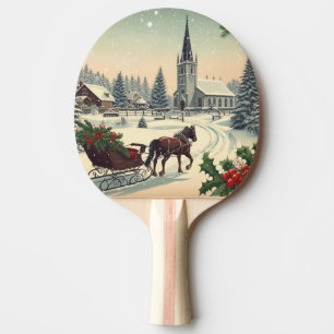 Klassische Weihnachtsszene Tischtennis Schläger