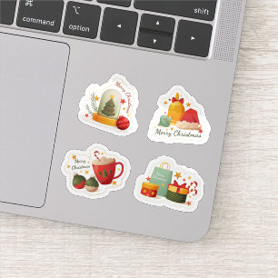 Klassische Weihnachtstickerkollektion Aufkleber