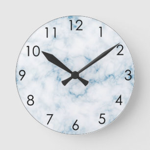 Klassische weiße Blau-Adern des Marmor-w Runde Wanduhr