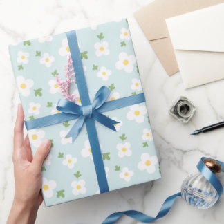 Klassische weiße Blume Bläserblüte Vintag zeitlos Geschenkpapier