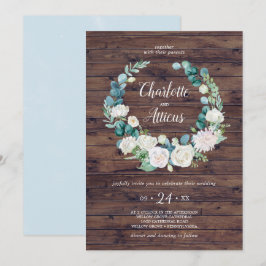 Klassische weiße Blume Lässige Hochzeit mit rustik Einladung