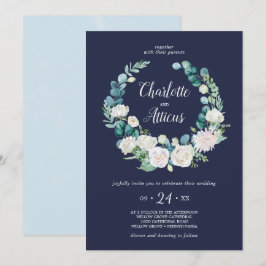 Klassische weiße Blume | Lässige Hochzeit von Mari Einladung
